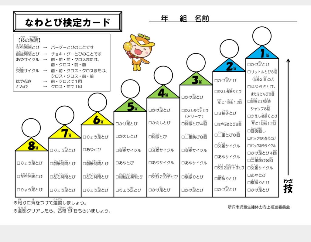なわとび検定