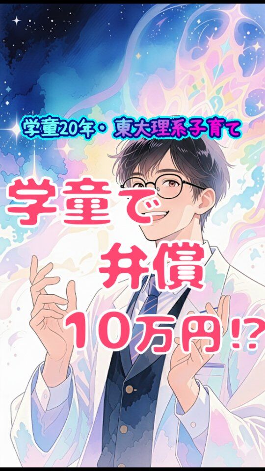 他の投稿はこちら→@jam_kitaishinai  ====================
プロフィール  ・保育・学童クラブ20年
・東大出身の超理系
・10万PVブログ運営
・嫁に逃げられ情報商材に100万散財
・小学生の子育て中
・元パチプロ、確率論で攻略し通算1000万  ====================
今回の詳しい内容  学童で物を壊したら、もしかしたら10万単位の請求が来るかもしれない。  知らないでしょ、学童クラブが入ってる保険って、物損での請求はあんま通らないこと。  学童じゃ、小学生がワザとイタズラで壊すのが大半だから、免責事項として保険が降りない。  故意を隠して、言い方一つで対象になる場合もあるけど、それを学童クラブ施設単位でやるのはコンプライアンス違反になる。  さんざん注意していたのに、職員の目を盗んで壊した、正直に言うしかないから免責事項、だからごまかせないわけ。  残念、物損の弁償、施設と折半の場合もあるけど、だいたい親の役目。発達障害とか関係なし。  まあ普通に遊んで壊れたオモチャは大目に見てくれる。でもワザと壊した高価な物など、軽く済ますと教育上よくないし、単純に予算ないから施設補償はナシ。  ジャムが知ってる中で例を出すと、
・床にメガネ置いてあったの踏んで3万(持ち主と折半)
・窓ガラスに石投げ20万(全額)
・耳悪い子の補聴器にイタズラして30万(全額)  払えるなら良いけど、「個人賠償責任保険」ぐらい入っときなよ。  ====================
他の投稿はこちら→@jam_kitaishinai  質問などはコメントへ
====================  発信内容
・小学生の子育て、親子で楽になる方法
・学童クラブ20年経験から内部事情も暴露
・具体的な子育て悩み解決方法  有益だと思ったら
👉フォローはこちらから　@jam_kitaishinai